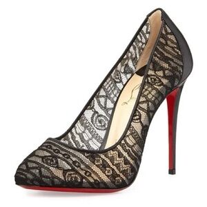 Christian Louboutin Black Mesh Heels NEW SIZE 39
